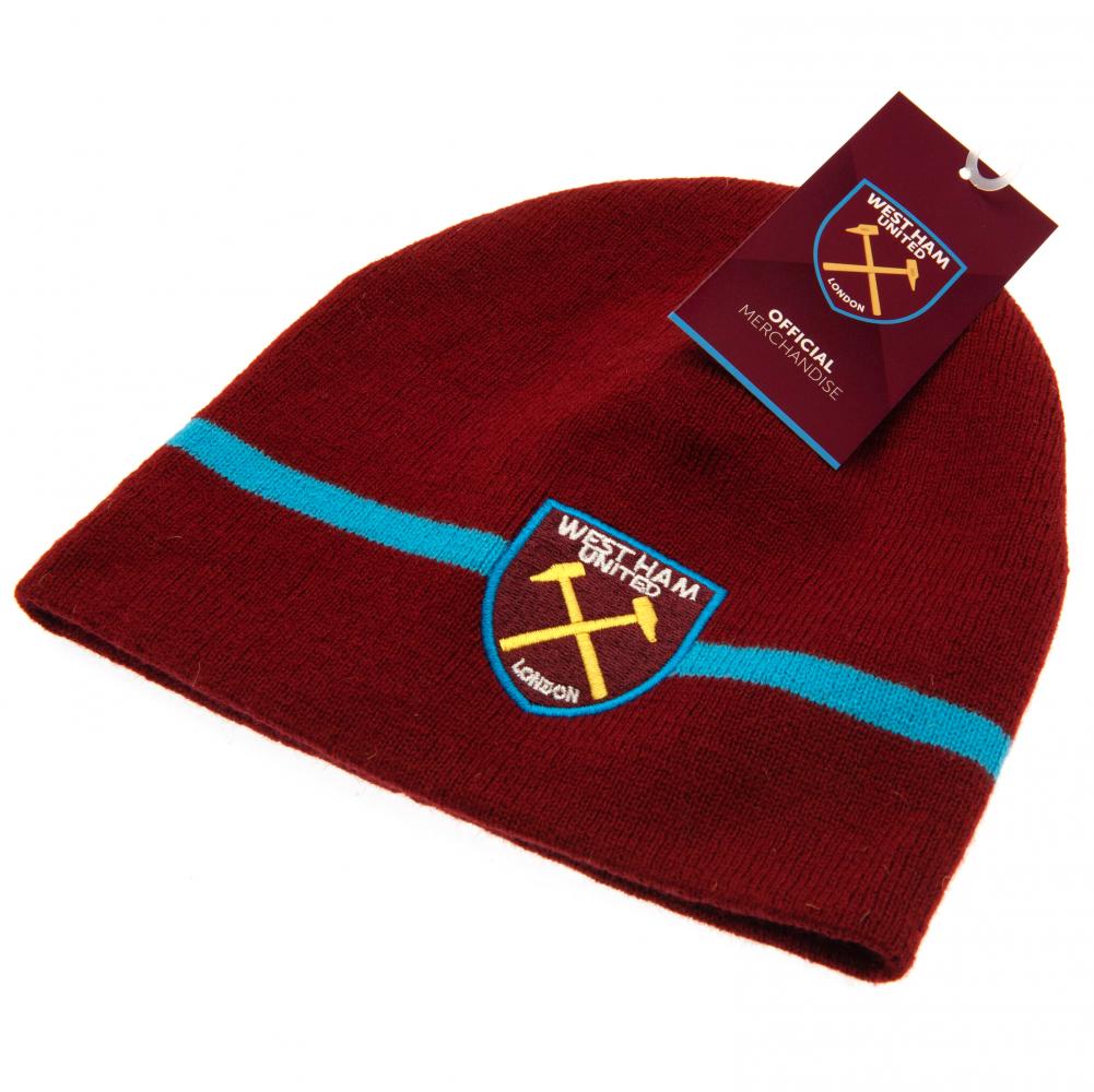 West Ham United FC Crest Knitted Beanie Hat
