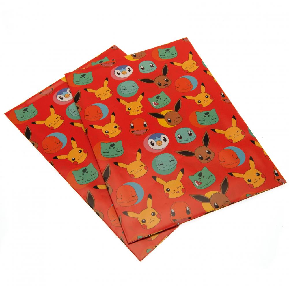 Pokemon Gift Wrap 2 Sheets 2 Tags