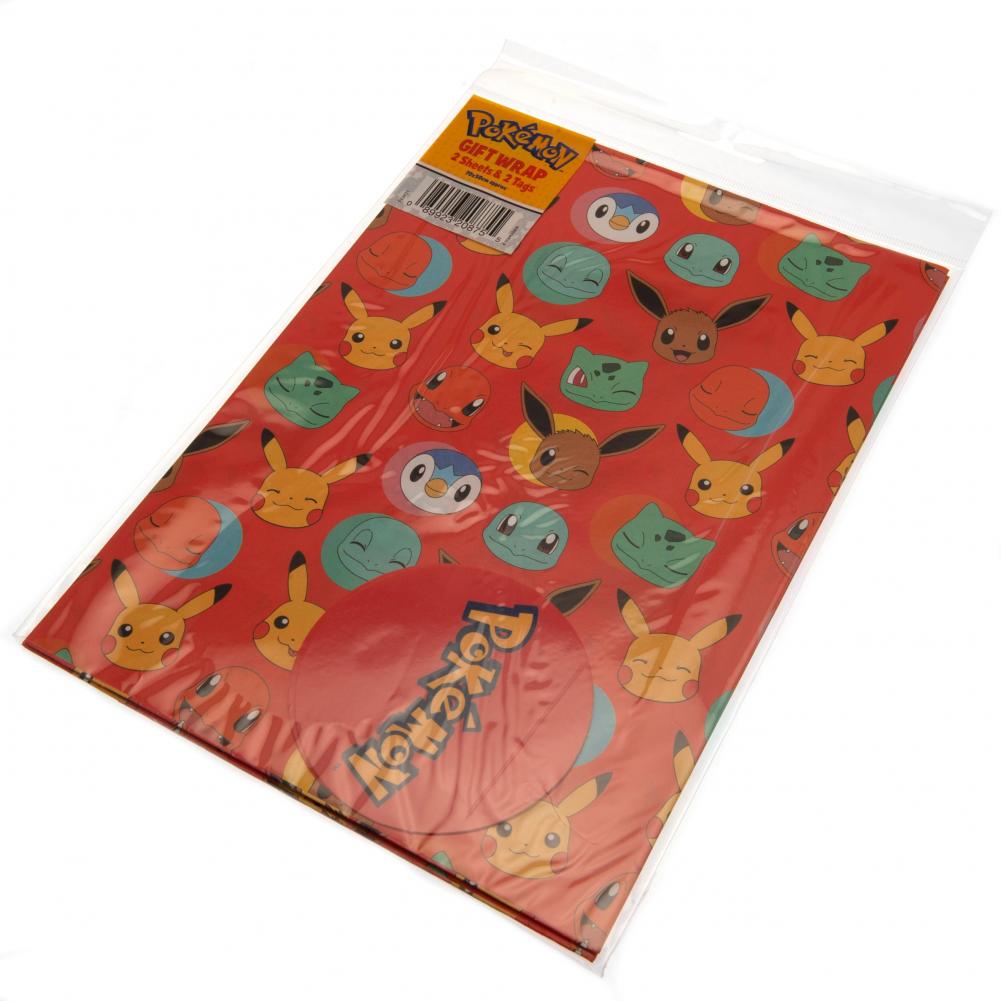 Pokemon Gift Wrap 2 Sheets 2 Tags