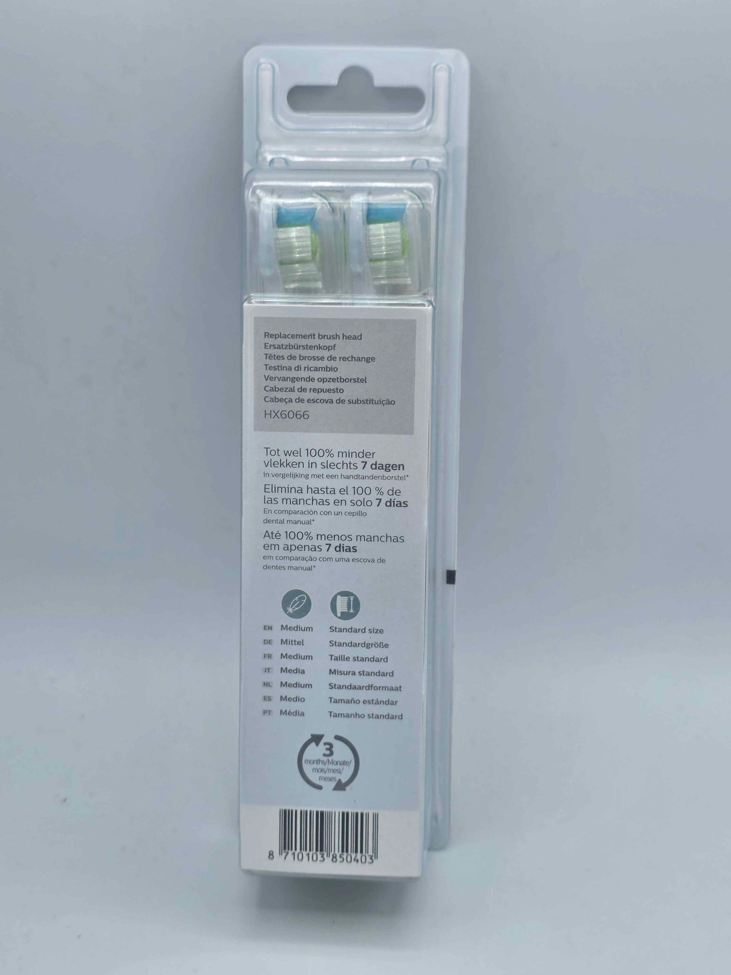 6 x Philips Sonicare W2 Optimal White Replacement Brush Heads BrushSync HX6066
