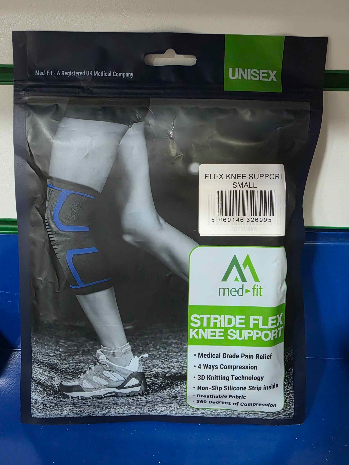 med-fit Stride Flex Knee Support 360 Degree 4 WAY Compression - SIZE SMALL