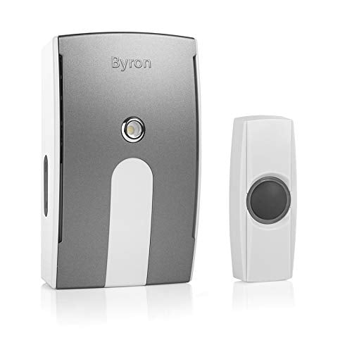 Byron BY514 Wireless Doorbell Set, 125m Range, 8 Melodies, Volume Control, Flashing LED