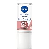 NIVEA Derma Dry Control Antiperspirant 96h Deodorant Roll-On (50 ML), Women’s' Deodorant with Extreme Sweat and Odour Defence and Skin Protection