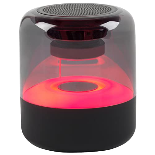 INTEMPO EE7128BLKSTKUK Bluetooth Speaker, Colour Changing Lights, LED, 12 Hours Play Time, Rechargeable Battery, 5W, Wireless Connector, Range Up To 25m, Easy To Use Control Panel, Black