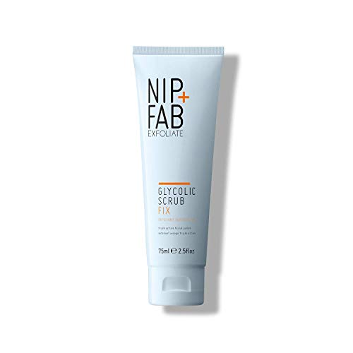 Nip + Fab Glycolic Acid Fix Face Scrub with Salicylic Acid, AHA/BHA Exfoliating Facial Cleanser Polish for Refining Pores Skin Brightening, 75 ml