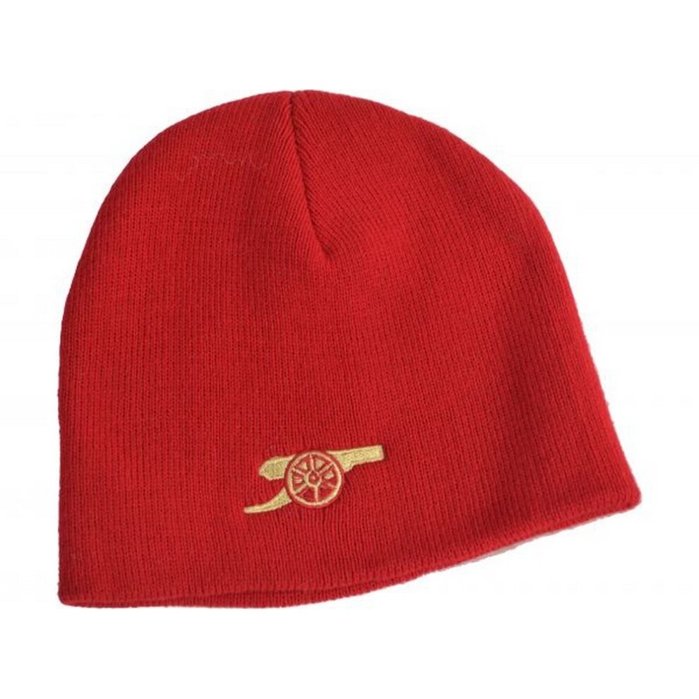 Arsenal FC Infants Gunners Beanie Hat In Red Size 34cm Approx 2-6 Years