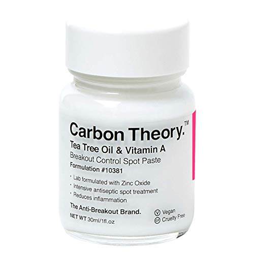 Carbon Theory | Tea Tree Oil & Vitamin A Breakout Control Antiseptic Spot Paste | Direct Treatment | 50 Applications | Natural, Vegan And Cruelty Free | 30ml