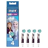 Oral-B Kids Electric Toothbrush Head, with Frozen 2 Characters, Extra Soft Round Bristles, for Ages 3+, Pack of 4 Toothbrush Heads, White