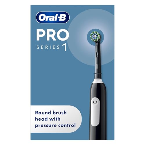 Oral-B Pro 1 Electric Toothbrush For Adults, Oral B Electric Toothbrushes Adults, With 3D Cleaning, 1 Toothbrush Head, Gum Pressure Control, 2 Pin UK Plug, Black