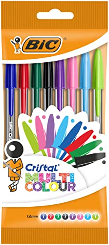 BIC Cristal Ballpoint Pens - Pack of 8 - Assorted Colours (Fashion + Standard) - 1.6 mm Tip with Smooth Writing