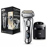 Braun Series 9 Electric Shaver with Precision Trimmer and Clean & Charge Station, Wet & Dry, 100% Waterproof, UK 2 Pin Plug, 9290c, Silver Razor