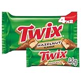 Twix Hazelnut Chocolate Bars Multipack, 4 Pack of 46g, Milk Chocolate & Caramel Biscuit Fingers