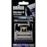 Braun Series 3 Electric Shaver Replacement Foil and Cutter, Maintain Peak Performance, Compatible With Old Generation Series 3 & Series 1, 30B, Black