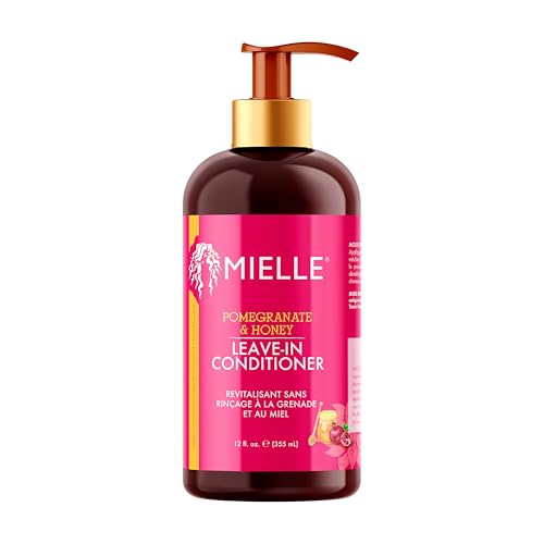 Mielle Pomegranate & Honey Leave In Conditioner for Curly Hair - Moisturising Detangler & Curly Hair Treatment to Help Repair Damage, Prevent Frizz & Improve Shine, 355 ml (Pack of 1)