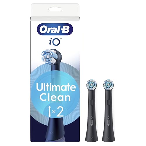 Oral-B iO Series Ultimate Clean Black, Original Replacement Round Brush Heads, with Crisscross Bristles for Advanced Deep Cleaning and Plaque Removal, Designed for Oral-B iO Electric Toothbrushes, 2