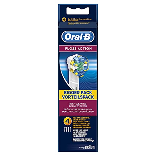 Braun Oral-B EB25-4 Floss Action Replacement Rechargeable Toothbrush Heads 4-Pack