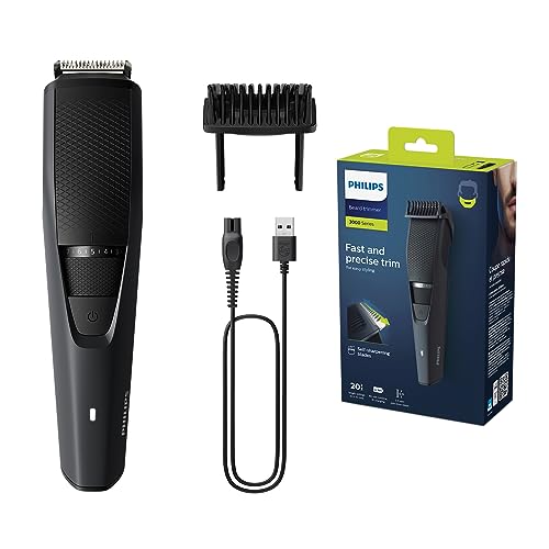 Philips Beard Trimmer Series 3000 - Electric Beard Trimmer for Men with Self-Sharpening Blades, Lift & Trim System, 60 Min Cordless Use and 1 Hour Charge (Model BT3233/15)