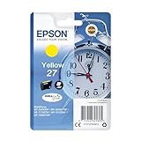 Epson 27 Yellow Alarm Clock Genuine, DuraBrite Ultra Ink Cartridge, IND Yellow