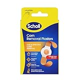 Scholl Corn Removal Plasters, Easy-to-Use Treatment, Includes 4 Discs with Salicylic Acid, Delivers Pain Relief & Effective Corn Removal for Foot or Toes