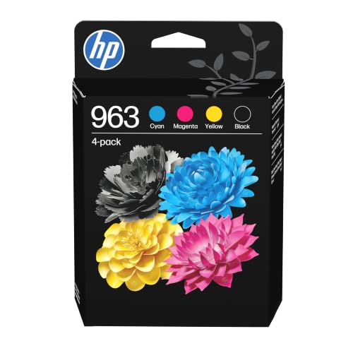 HP 963 4-pack Black/Cyan/Magenta/Yellow Original Ink Cartridge (3JA23AE) - Works with: OfficeJet Pro 9010/9010e, 9020/9020e series