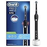 Oral-B Pro 2 2000 Rechargeable Electric Toothbrush with Visible Brushing Pressure Sensor, 1 Replacement Head Black