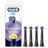 Oral-B iO Original Electric Toothbrush Heads, Pack of 4 Toothbrush Heads with Angled Bristles for Deep Plaque Removal & Polishing Petals for Teeth Whitening, for Oral B iO Series Radiant White, Black