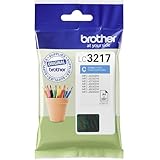 Brother LC-3217C Inkjet Cartridge, Cyan, Single Pack, Standard Yield, Includes 1 x Inkjet Cartridge, Brother Genuine Supplies