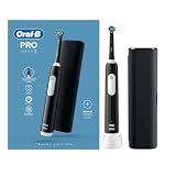 Oral-B Pro 1 Electric Toothbrush with 3D Cleaning, 1 Toothbrush Head & Travel Case, Gum Pressure Control, 2 Pin UK Plug, Black