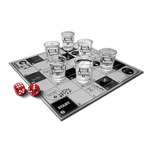 Snakes and Bladdered Adult Party Drinking Game with Shot Glass Counters