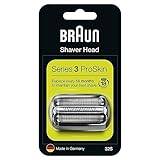 Braun Series 3 Electric Shaver Replacement Head, Easily Attach Your New Shaver Head, Compatible with All Series 3 ProSkin Electric Shavers, 32S, Silver