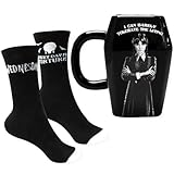 Blue Sky Studios Wednesday Coffin Coffee Mug & Sock Set, Sock Pair Size 4-7, Officially Licensed Wednesday Gift Pack & Merchandise