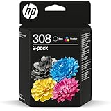 HP 308 2-Pack Black/Tri-color Original Ink Cartridge Combo