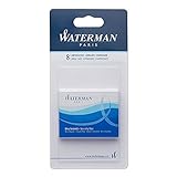 Waterman Fountain Pen Ink Cartridges | Long | Serenity Blue | 8 Count | Blister Pack