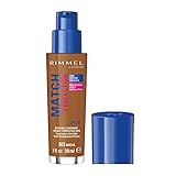 Rimmel Match Perfection Foundation 503 Mocha, Medium Coverage, 24hr Hydration, No Caking or Creasing, Lightweight, Reduces Imperfections, Invisible Coverage, SPF20
