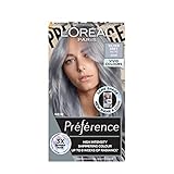 L'Oréal Paris Permanent Hair Colour, Long-Lasting Shine and Intense Colour, For up to 8 Weeks, Preference Vivids (Colorista), Silver Grey 10.11