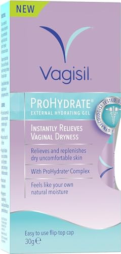 VAGISIL ProHydrate External Hydrating Gel, Intantly Relieves Vaginal Dryness Daily with Hyaluronic Acid to Hydrate and Retain Moisture, Hormone Free, 30 g