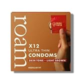 Roam Skin Tone Ultra Thin Condoms, Regular Fit Condom 12 Pack Light Brown