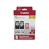 Canon PG540 L CL541 XL VALUE Pack of 2 cartridges (Black L Colour XL) + 50 sheets of 10x15cm Photo Paper Genuine (Recycled Cardboard Multipack)