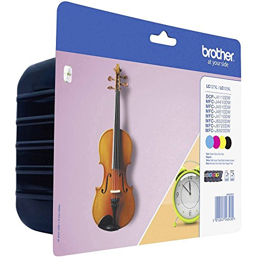 Brother LC-127XL Cyan/Magenta/Yellow/Black High Yield Inkjet Cartridges (Pack of 4) LC127XLVALBP