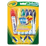 CRAYOLA Flip Top Washable Markers - Assorted Colours (Pack of 6)