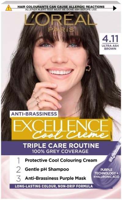 L'Oréal Paris Excellence Cool Crème Permanent Hair Dye 4.11 Ultra Ash Brown