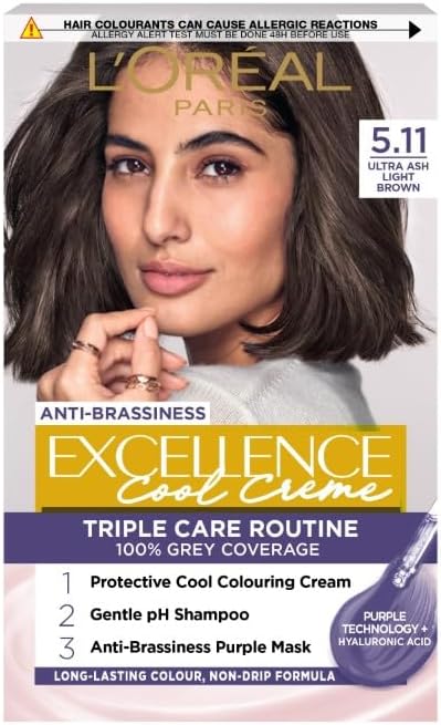 L'Oréal Paris Excellence Cool Crème Permanent Hair Dye 5.11 Ultra Ash Light Brown