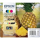 Epson 604XL Pineapple, Genuine Multipack, XL Black Standard Colours Ink Cartridges