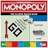 Monopoly Board Game with Storage Tray and Larger Tokens - English Version