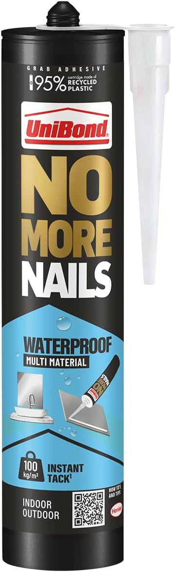 Unibond No More Nails Waterproof Instant Grab Mounting Adhesive Glue 280ml Cartridge
