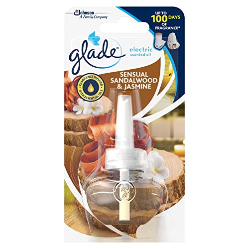 Glade Plug in Air Freshener Refill, Electric Scented Oil Room Air Freshener Sandalwood & Jasmine 20 ml