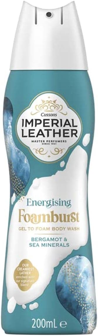 IMPERIAL LEATHER Energising Foamburst Gel to Foam Body Wash Bergamot & Sea Minerals 200ml