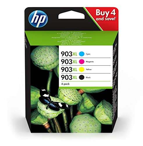 HP 3HZ51AE 903XL High Yield Original Ink Cartridges, Black/Cyan/Magenta/Yellow, Multipack