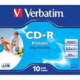 Verbatim 43325 AZO 52x Printable CD-R - Jewel Cased 10 Pack