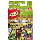 Mattel Games UNO Minecraft, Collectible Card Deck with 112 Cards, Card Game for Family Game Night, Use as Travel Game, Engaging Gift for Kids, 2 to 10 Players, Ages 7 and Up, FPD61